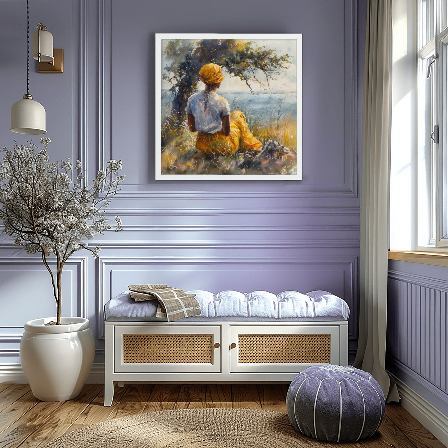 Gullah Geechee Art, Black Women Under Tree, Lowcountry Art Water Color Print, South Carolina, African American Canvas, Black History Art