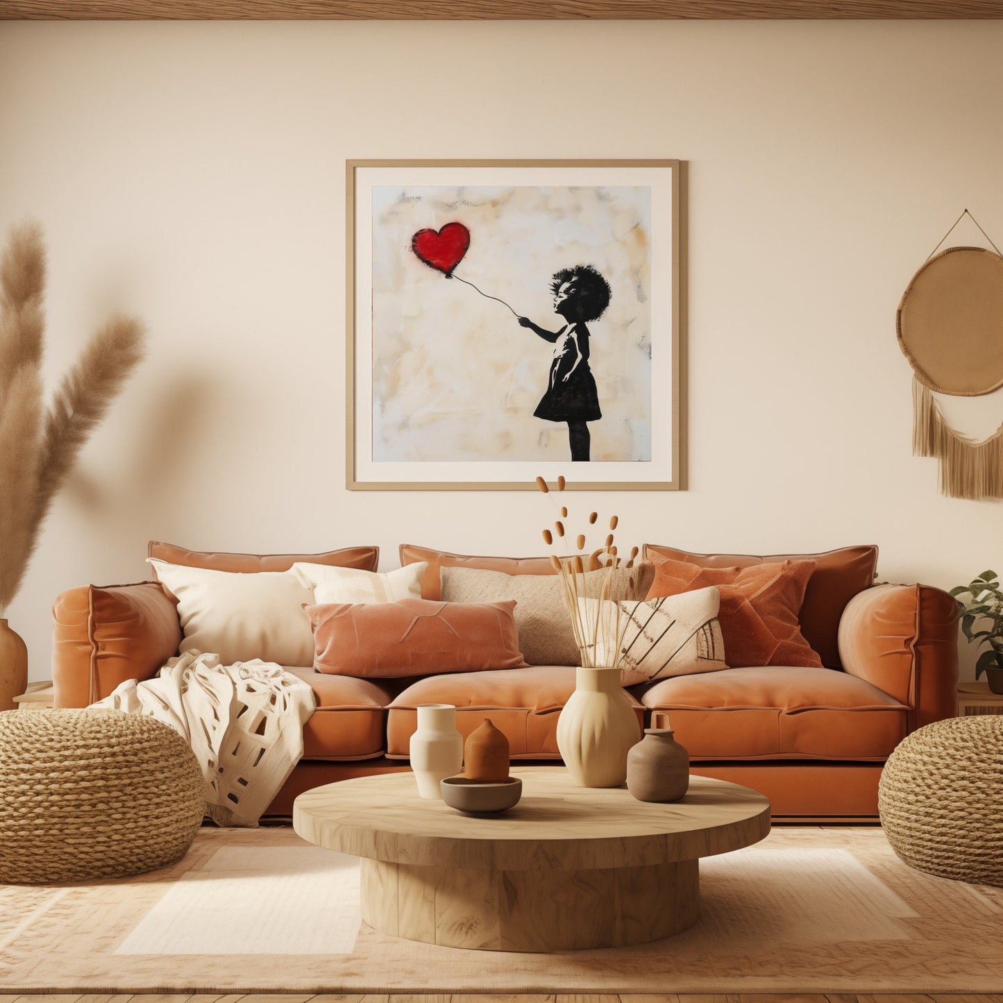 Black Girl Love her Balloon, Banksy inspired, Oil Painting Canvas Print, African/Afro/Black Man Wall Art, Poster, Decor, Modern, Abstract