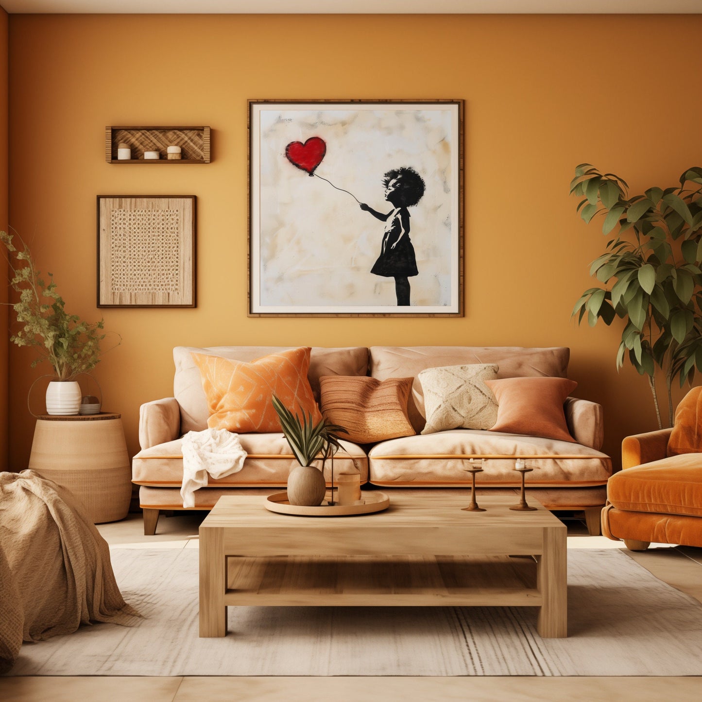 Black Girl Love her Balloon, Banksy inspired, Oil Painting Canvas Print, African/Afro/Black Man Wall Art, Poster, Decor, Modern, Abstract
