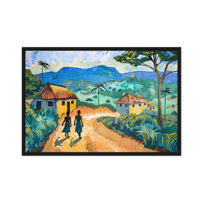 Walking the Path Home, African Art Canvas, Black Art Prints, Black Art Canvas Wall Art, African Art Print, African Wall Art, Afro Art