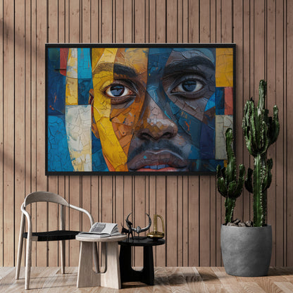 Black Man Wall Art, Deep Thought, Oil Painting Canvas Print, African/Afro/Black Man Wall Art, Poster, Decor, Modern, Abstract