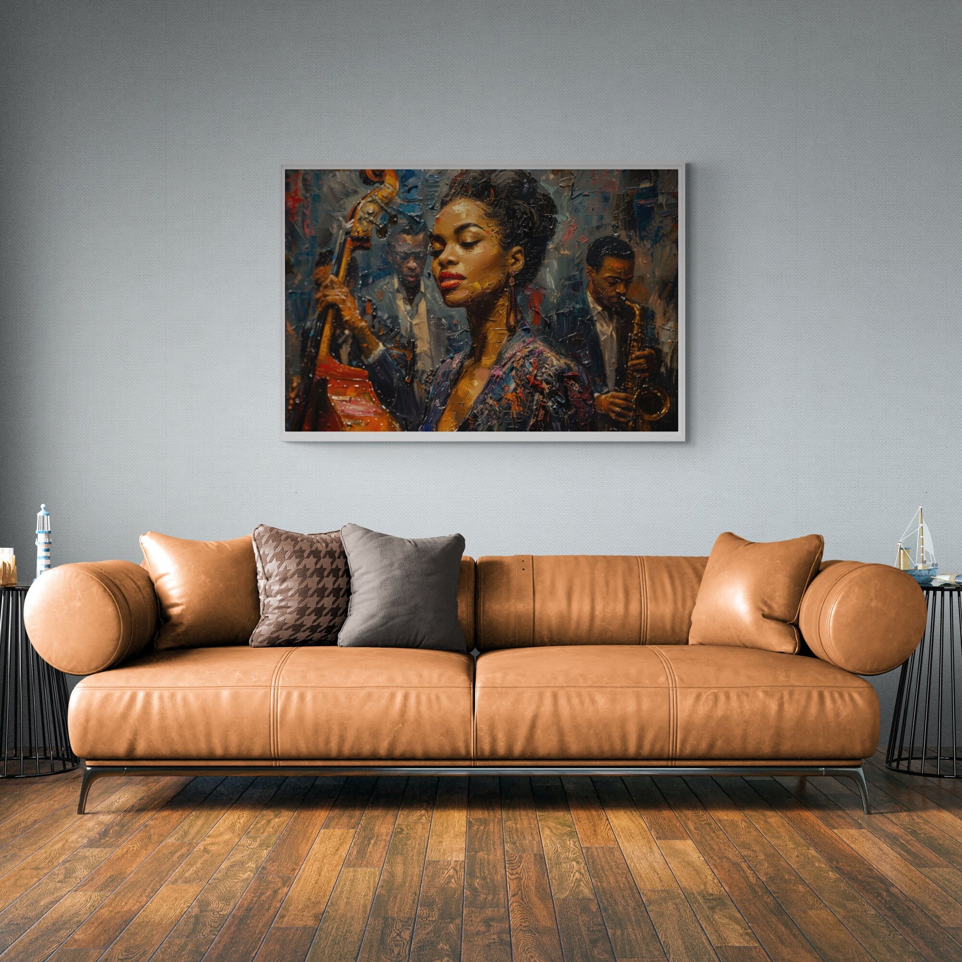 Young Ella Fitzgerald Print, Oil Painting Canvas Print, African/Afro/Black Wall Art, Poster, Decor, Ready To Hang, Orchestra, Music