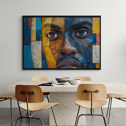 Black Man Wall Art, Deep Thought, Oil Painting Canvas Print, African/Afro/Black Man Wall Art, Poster, Decor, Modern, Abstract