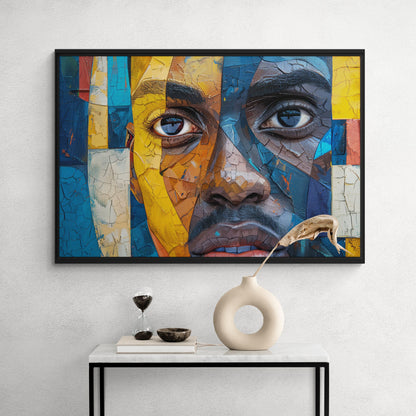 Black Man Wall Art, Deep Thought, Oil Painting Canvas Print, African/Afro/Black Man Wall Art, Poster, Decor, Modern, Abstract