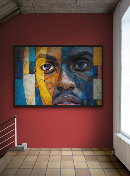 Black Man Wall Art, Deep Thought, Oil Painting Canvas Print, African/Afro/Black Man Wall Art, Poster, Decor, Modern, Abstract