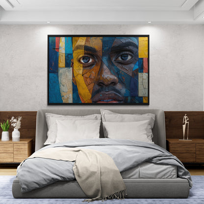 Black Man Wall Art, Deep Thought, Oil Painting Canvas Print, African/Afro/Black Man Wall Art, Poster, Decor, Modern, Abstract