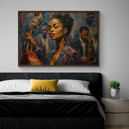 Young Ella Fitzgerald Print, Oil Painting Canvas Print, African/Afro/Black Wall Art, Poster, Decor, Ready To Hang, Orchestra, Music