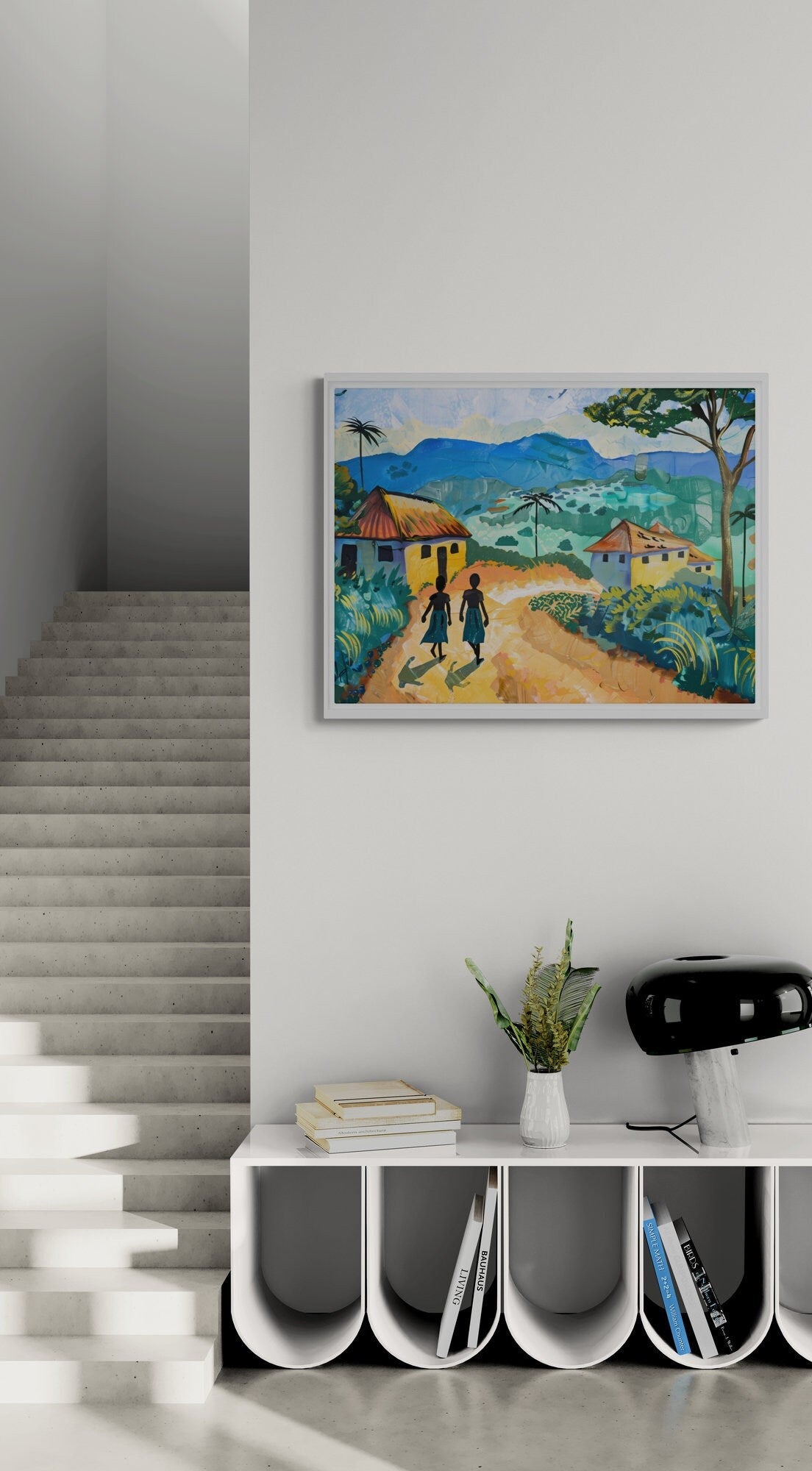 Walking the Path Home, African Art Canvas, Black Art Prints, Black Art Canvas Wall Art, African Art Print, African Wall Art, Afro Art