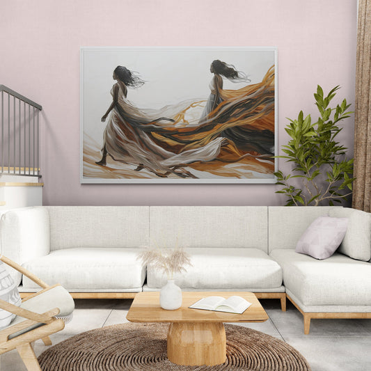 Walking Free, African Art Canvas, Black Art Prints, Black Art Canvas Wall Art, African Art Print, Black Ballerina,African Wall Art, Afro Art