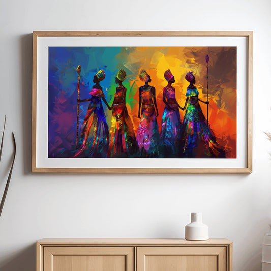 Colorful Tribal Art, African American art, African Tribe, African Wall Art, African Canvas Wall Art, South Africa